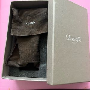 Silver plate oneology set with corkscrew, stand and drip. Unused.